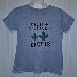 Cactus short sleeve shirt funny cacti relationship math top math plants party